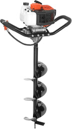 VEVOR Post Hole Digger, 43cc 1250W Auger Post Hole Digger, Gas Powered Earth Digger with 8" Earth Auger Drill Bit, 30 inch Long Alloy Steel Auger, for Farmland, Garden and Plant, EPA Certification