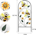 Garden Decor for Outside, YEAHOME 33 Inch Decorative Garden Stakes with Flowers Bees, Metal Spring Garden Decorations Yard Art for Outdoor Patio Yard Lawn Backyard