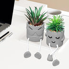 Zerzsy 3 Pack Faux Plants Small Artificial Succulents, Fake Plant Modern Farmhouse Decor, Mini Plants Succulent Pots Bathroom Decor, Office Desk Accessories