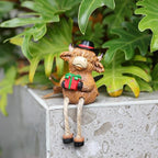 2-piece set Highland Cow Pot Huggers for Planters, Climbing Highland Cow Flower Pot Hugger, Hanging Plant Decorations for Pots, Cute Plant Pot Decorations for Home Garden Yard (Long-legged Highland)