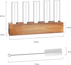 Renmxj Plant Propagation Station, Plant Terrarium with Wooden Stand, Plants Pots for Hydroponics, Small Birthday Gardening Gifts for Women Mom Plants Lovers Unique - 5 Glass Test Tubes Vases