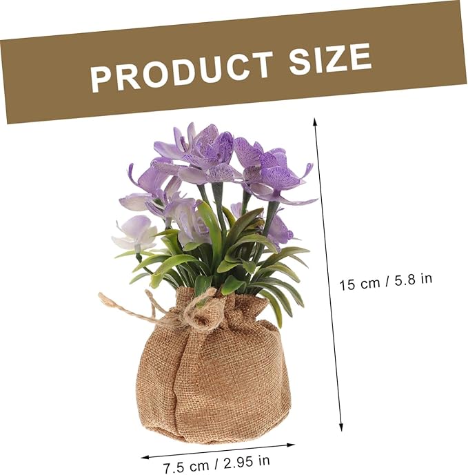 PRETYZOOM Realistic Faux Phalaenopsis Orchid Bonsai with Pot, Artificial Potted Orchid Flower for Home Décor, Living Room and Office Tabletop Decoration,