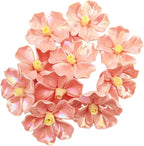 BTMIEY 10 PCS 3D Flower Ceramic Tiles,1.6" Handmade Procelain Ceramic Flowers for Artwork,Fish Tank,Vases,Living Room, Dining Table,Office, Home Floral Decor (Single-Flowered Iridescent Tangerine)