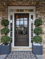 ALL SEASON GREEN 56'' Large Triple Ball Artificial Topiaries Tree UV Pre-Potted Outdoor Plants Porch Decor 2 Pack