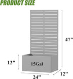 Casaphoria Metal Raised Garden Bed with Trellis, 59"x30"x12" Planter Box for Climbing Plants, Vegetables & Vines, Features Drainage Holes and Privacy Screen (Black-Louvered)