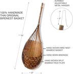 Handmade 100% Thai Bamboo Hanging Orchid Basket – 4 Inch Set of 3 for Mom & Spring Seasonal Decoration