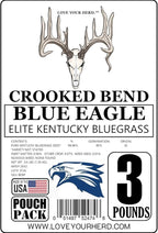 Crooked Bend Blue Eagle Kentucky Bluegrass Seed, 3LB, Uncoated & No Fill, Grow Full, Beautiful & Best Yards, Thicken Lawns & Turf, Growing Dark Green Organic Grass Carpet, Plants 580 Square feet