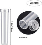AIEX 48pcs Reusable Plastic Flower Water Tubes with Cap, 2.8" Floral Water Tubes for Single Stem Roses, Buds, Bouquets,Plants, 0.7" Opening (Transparent)
