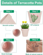 vensovo 3 Inch Pink Terra Cotta & Terracotta Pots with Drainage - 20 Pack Clay Flowerpots, Succulent Nursery Planter Great for Plants, Crafts, Wedding Favor