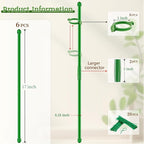 6Pcs Plant Support Stakes 17 inch SupKing Garden Orchid Sticks Extended to 3ft 4ft 5ft Plant Poles with Clips for Indoor Outdoor Potted Tomato Rose Amaryllis Vegetables Comes with 20 Ties（Green）
