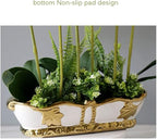 Artificial Flower in Pot Artificial Flower with Vase Orchid Fake Phalaenopsis Faux Plants for Home Layout Decor Living Room Office Decoration 43cm Artificial Plant Flower Arrangement ( Color : White )