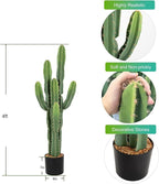 Nafresh UV-Resistant Artificial Fake Cactus Plants 4ft – Large Faux Cowboy Cactus for Indoor & Outdoor Home, Office, or Garden Decor