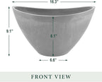 Arcadia Garden Products PSW Pot Collection YB41C Plastic/Stone/Wood Composite Curved Planter Pot – No Drainage Hole (Drillable), for Indoor and Outdoor Plants and Gardens, 16-inch, Chocolate