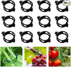 100pcs Plant Support Clips for Climbing Plants, Reusable Plastic Trellis Clips for Tomato, Grape Vine, Vegetables, Garden Fixing Clips (300, Black)