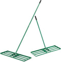 Goplus Lawn Leveling Rake, 30" x 10" Heavy Duty Level Lawn Tool w/ Ergonomic Handle for Soil, Effort-Saving Landscape Rake for Garden, Backyard, Golf Course, Farm, Pasture (Green)