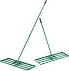 Goplus Lawn Leveling Rake, 30" x 10" Heavy Duty Level Lawn Tool w/ Ergonomic Handle for Soil, Effort-Saving Landscape Rake for Garden, Backyard, Golf Course, Farm, Pasture (Green)