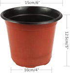 Augshy 130 Packs 6 Inches Plastic Plant Nursery Pots, Seed Starting Pot Flower Container for Succulents, Seedlings, Cuttings, Transplanting, Planter Home Docer