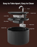 Ceramic Cat Water Fountain, 2.2L/74oz Automatic Pet Drinking Fountain for Indoor Cats and Small Dogs, Ultra Quiet, BPA-Free, Cat Water Dispenser with Filter – Easy to Clean