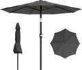 AreShark 9 FT Patio Umbrella for Outdoor, Outdoor Table Umbrella with Push Button Tilt and Crank, Outdoor Patio Umbrellas with 8 Sturdy Ribs for Market, Garden, Pool (Gray)