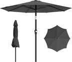 AreShark 9 FT Patio Umbrella for Outdoor, Outdoor Table Umbrella with Push Button Tilt and Crank, Outdoor Patio Umbrellas with 8 Sturdy Ribs for Market, Garden, Pool (Gray)