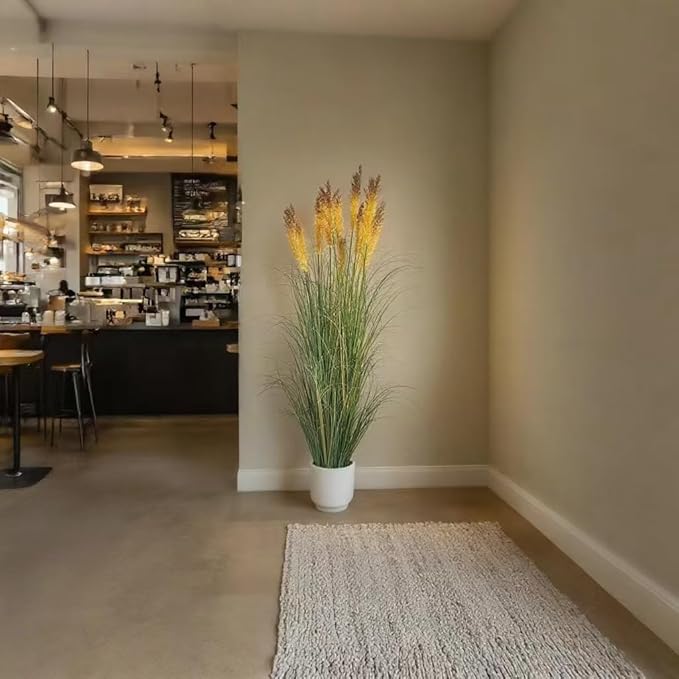 57" (4.8ft,2Pack) Pampas Grass Potted Plants,Artificial Tall Grass Faux Plants Fake Grass, Faux Pampas Grass Home Decor As Plant Room Decor Floor Plants