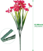 20 Bundles Artificial Flowers Outdoor UV Resistant Fake Flowers No Fade Faux Plastic Plants Garden Porch Window Box Decorating(Rose Red)…