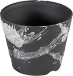 Wazakura Shigaraki Series Small Handmade Ceramic Bonsai Pot with Drainage Hole, Made in Japan, Garden Trainning Contanaire, Flower Succulent Houseplant Planter - White Brush Strokes