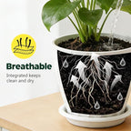 Plant Pots, Self Watering Planters with Drainage Holes and Trays, Flower Pots for Indoor Outdoor - 6 Pack(4/5/6/6.5/7/8 Inch) (White)