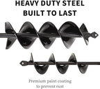 TCBWFY Auger Drill Bit for Planting, 2 Set Solid Core Shaft Garden Auger Spiral Drill Bit, Hole Digger for 3/8'Hex Drive Drill (3'X16.5' and 1.6'X16.5")