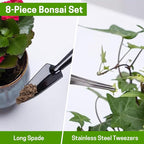 Bonsai Set 8 Pcs - Include Pruner, Fold Scissors, Mini Rake, Bud & Leaf Trimmer Set by ZELARMAN