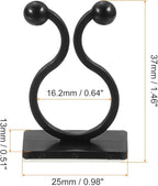 uxcell 100Pcs Plant Climbing Wall Fixture Clips, Plant Fixer Self-Adhesive Hooks Wire Fixing Supporting for Indoor Outdoor Decoration and Cable Wire Fixing (Black, 16.2mm/0.64")