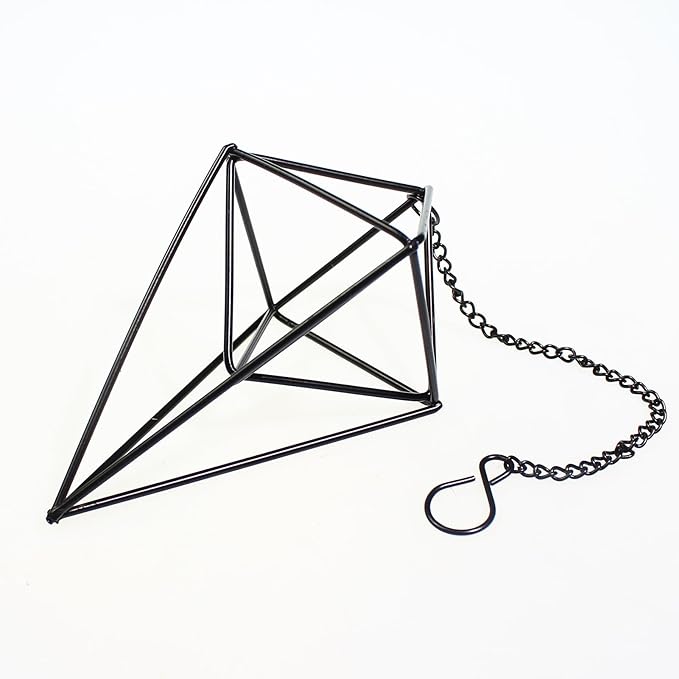 ZOOELAY Hanging Air Plants Holders Black Airplants Plant Hanger Metal Geometric Inoor Planter Holder Air Ferns Display Rack with Chain 4Pcs …