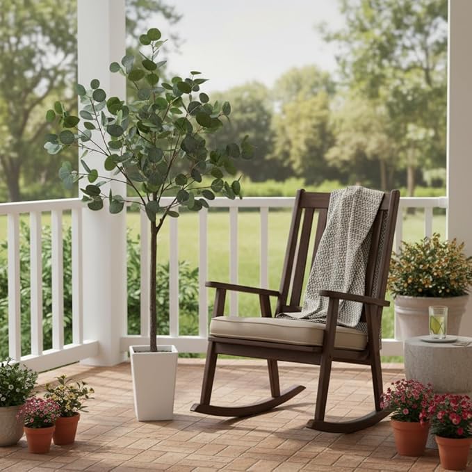 Aveyas 5ft Artificial Eucalyptus Tree for Home Decor, 5 Feet Large Faux Floor Plant Fake Silk Trees with Pot for Indoor Outdoor House Living Room Office (5 ft Tall Including Raised Pot)