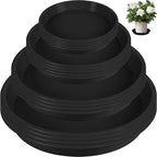 Augshy 18 Piece Plant Tray, 4/6/8/10 inch 4 Sizes Black Plastic Flowerpot Heavy Plant Drip Tray for Gardens, Balconies and Indoors