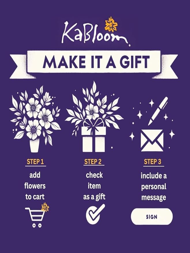 KaBloom - 10 Purple Orchid without vase - Fresh Flowers for Birthday, Valentine's & Mother's Day