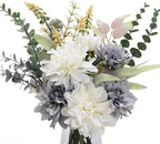 Fake Flowers Artificial Blue Flowers with Vase, Table Centerpieces for Dining Room, Silk Flower Arrangements for Home, Living Room Bathroom Plant Decor, Centerpiece Table Decorations