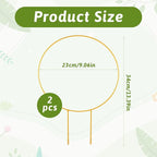2 Pack Circle Trellis for Climbing Plants Indoor, Small Metal Garden Plant Support Stakes for Decorative Potted Plants Pothos Hoya Trelli Vines Indoor Outdoor (Gold)