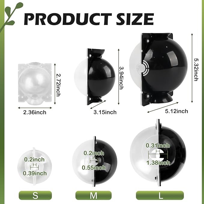 Tree Root Growing Box, Air Layering Pods Propagation Kit, Reusable Half Transparent Plants Asexual Reproduction Grafting Ball with Zip Ties for Fast Propagation Plants (12 Pcs Small)
