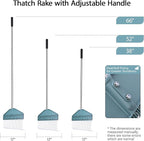 YEELOR Thatch Rake with 66 Inch Adjustable Handle, 17 Inch Wide Durable Dethatcher Rake, Ideal for Garden, Yard and Lawn, Used for Removing Thatch, Pine Needles, Burrs and Acorns