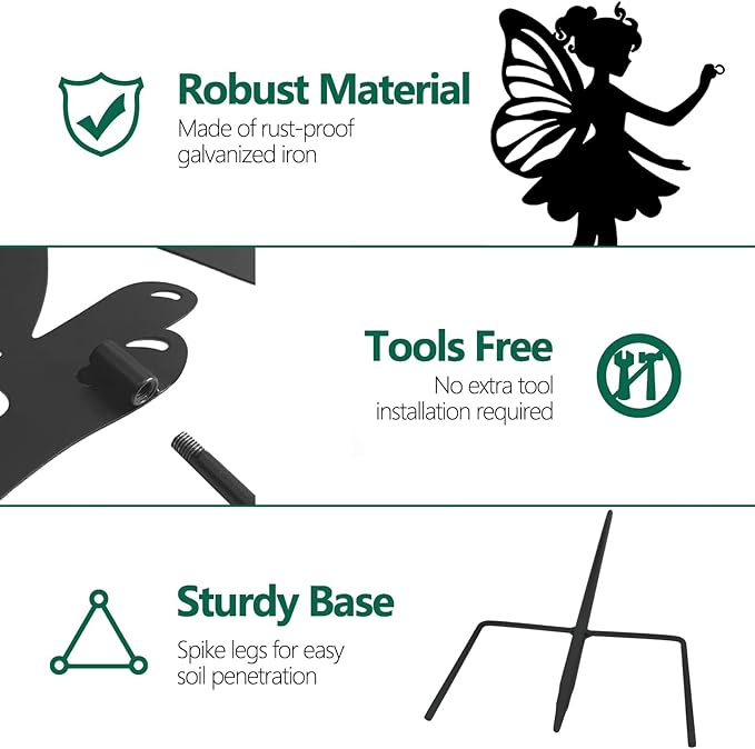 Solar Garden Angel Stakes - Metal Angel Holding Solar Lantern Decorative Garden Animal Silhouette Stakes