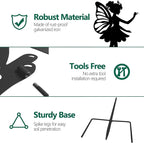Solar Garden Angel Stakes - Metal Angel Holding Solar Lantern Decorative Garden Animal Silhouette Stakes