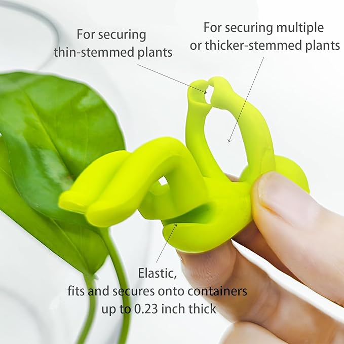 6PCS Plant Propagation Buddy, Plant Cutting Holders for Sprouts and Stems, Plant Supports Come with Colorful & Christmas Hats, Ideal for Decorating Indoor Garden and Propagation Station (Red)