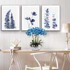 Briful Orchids Artificial Flowers 18" Blue Phalaenopsis Large Orchid with Silver Ceramic Pots Fake Orchid Flower for Home Office Bathroom Living Room Table Decoration
