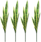 Bird Fiy Artificial Snake Plants 30" Faux Agave Fake Sansevieria Artificial Silk Plant for Home Garden Office Store Decoration 4 Pcs (Yellow)