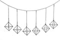 Small Air Plants Holders Black Hanging Airplants Hangers Iron Wire Airferns Display Frame Geometric Tillandsia Air Planter with Chains for Wall Mounted Himmeli Decor 6pcs(No Plants)