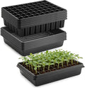 RooTrimmer 5 Pack Seedling Starter Trays No Holes and 5 Pack 54 Cell Seed Starter Trays Extra Deep 2.8" - Heavy Duty Plastic Nursery Trays for Seed Germination & Plant Propagation (5 Sets)