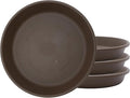 The HC Companies 6 Inch Classic Round Plant Saucer, Lightweight UV-Resistant Plastic Outdoor & Indoor Flower Pot Tray, 4-Pack Plant Pot Trays for Garden & Home Decor, Chocolate