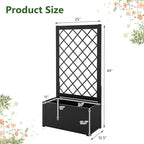 HAPPYGRILL Raised Garden Bed with Trellis, 44” Metal Elevated Garden Box for Climbing Plants Vine, Outdoor Planter Box for Yard, Garden, Balcony