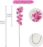 IPOPU 5 Pcs Pink Artificial Orchid Flowers 30.3” Latex Fake Orchid with Long Stem for Tall Vase Wedding and Engagement Centerpiece Arrangement Living Room Home Decor(Hot Pink)