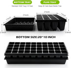 RooTrimmer 10 Pack 1020 Seed Starter Trays and 10 Pcs 40 Cell Plug Trays, Thick Durable Seedling Plastic Nursery Tray for TD542 1020 Tray Germination (10 Sets)